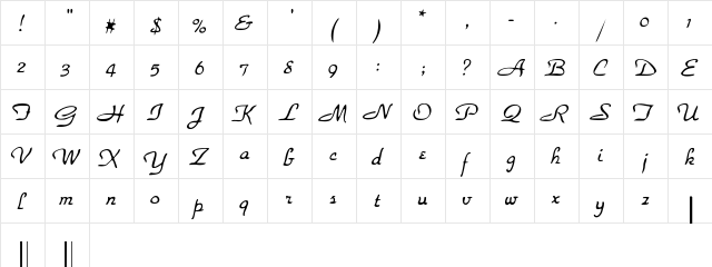 Park-Haven Regular  glyph index