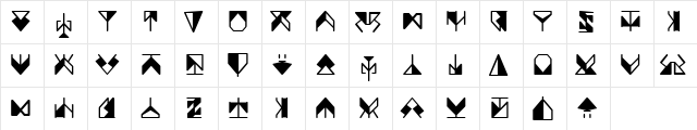 Ergonomix Regular  glyph index
