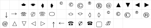 Abacus One SSi Regular  glyph index