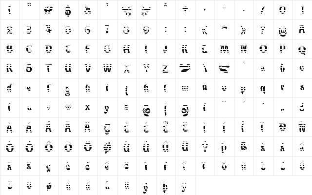Babalu Gradient Regular  glyph index