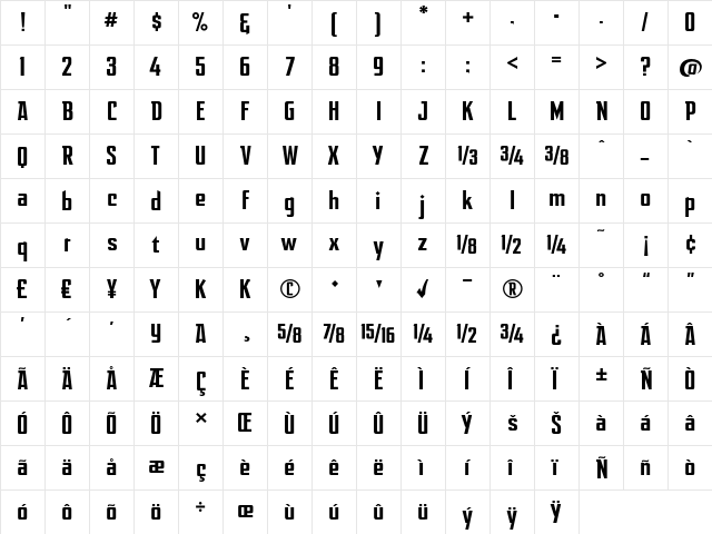 After Disaster Regular  glyph index