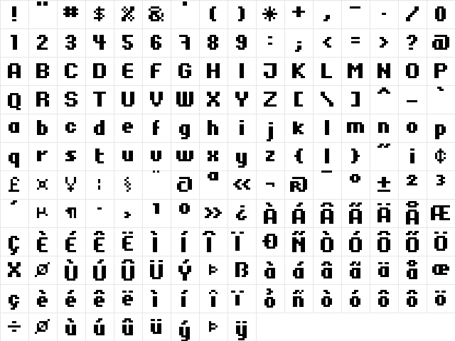 xpdr06 Regular  glyph index