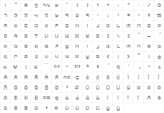 Term Regular  glyph index