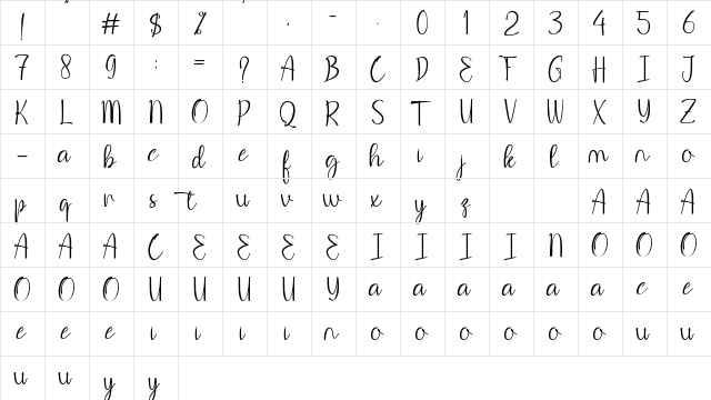 Be Hodakga Regular  glyph index