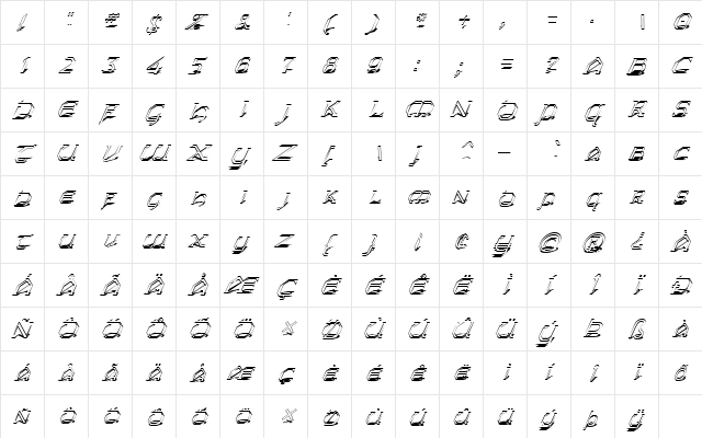 FZ JAZZY 31 SHADOW ITALIC Normal  glyph index