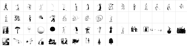 Golf Regular  glyph index