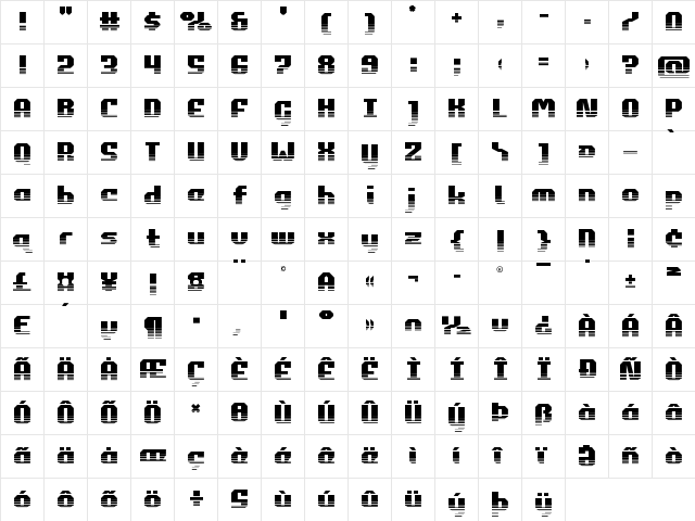 Commonwealth Halftone Regular  glyph index