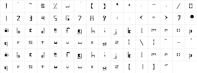 Forgespol Regular  glyph index