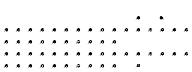 Signo Regular  glyph index