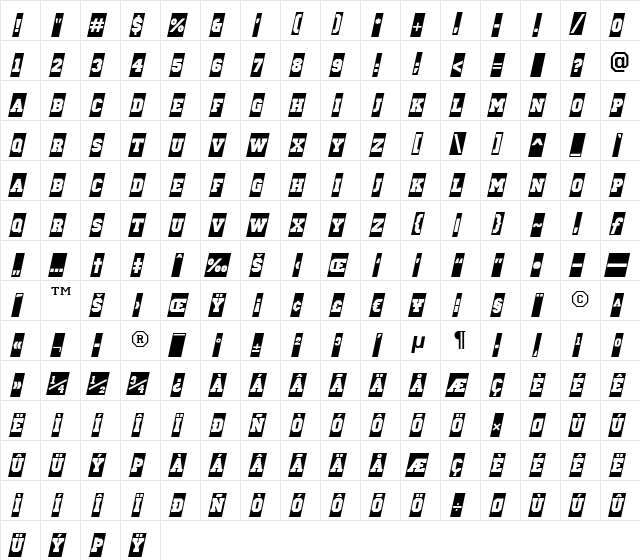 a_CampusCmSl Bold  glyph index