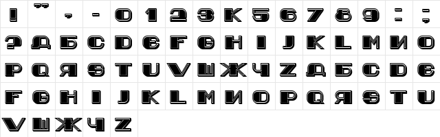 Jurij Regular  glyph index