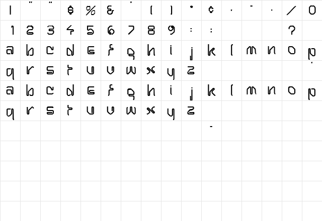 WiroCapsSSK Regular  glyph index