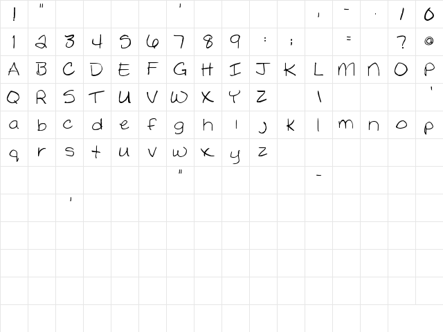 WAD Regular  glyph index