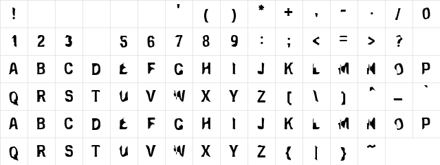 Takla Makan Regular  glyph index