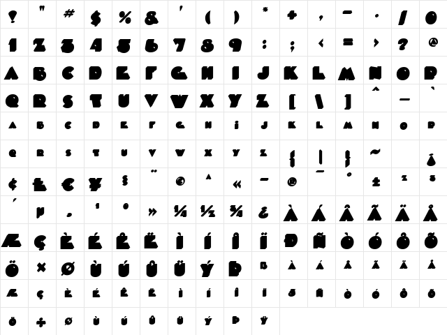 Timepiece 3D BackFill Regular  glyph index