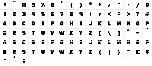 Retronoid Regular  glyph index