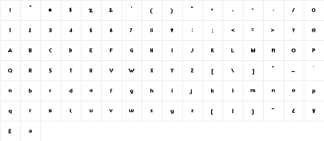 RM Playtime stencil Regular  glyph index