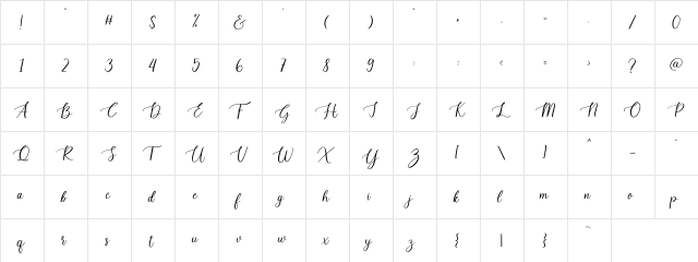 Scary_Ghost_Script Regular  glyph index