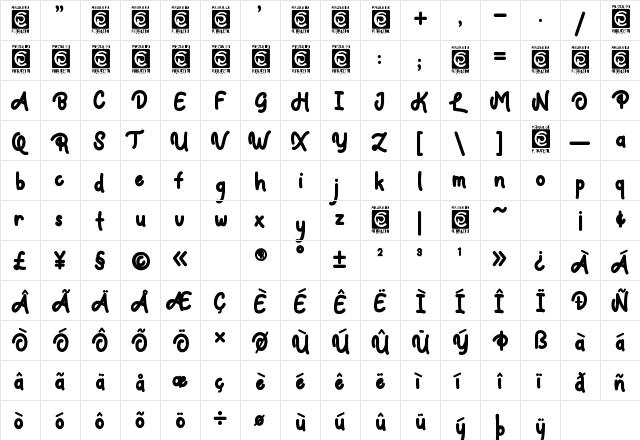 Faylake Regular  glyph index
