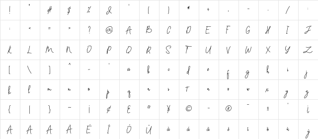 sallapan Regular  glyph index
