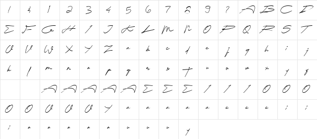 Balfontheim Regular  glyph index
