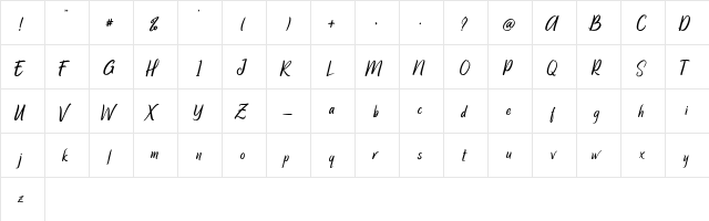 Winteradiva Regular  glyph index