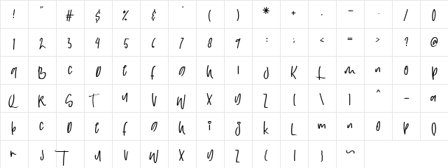 aliquip Regular  glyph index