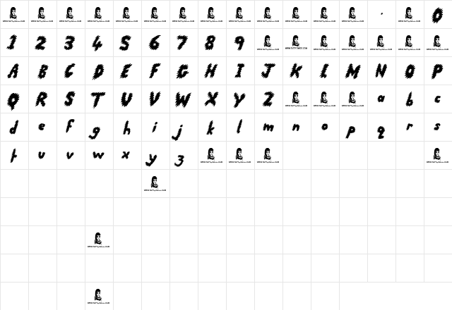 Running Scared Regular  glyph index