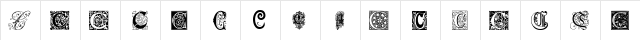 Ornamental Initials C Regular  glyph index