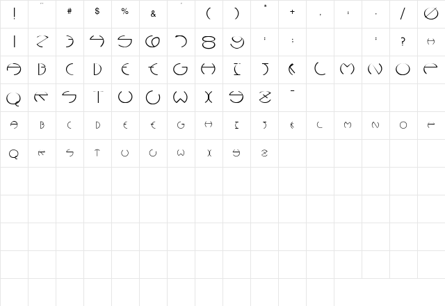 PC Rounders Regular  glyph index