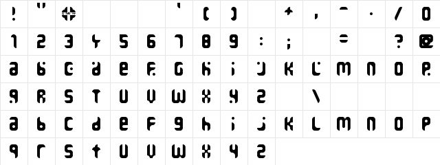 Afi Dafi Regular  glyph index