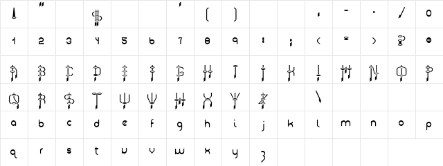 Fan Antena Regular  glyph index