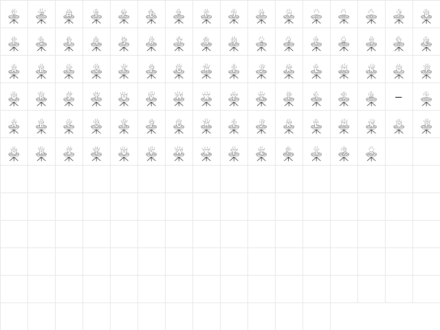 LD BBQ Regular  glyph index