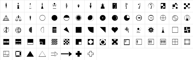 P22Bauhaus Regular  glyph index