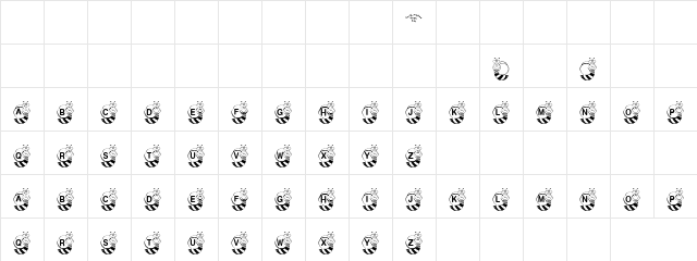 Love Bug Regular  glyph index