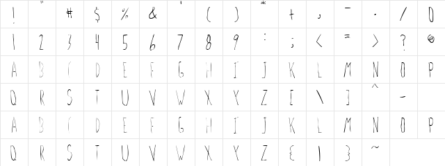 Quadrata Regular  glyph index