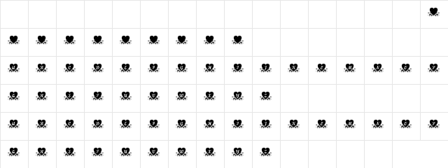 Ducky Luv Regular  glyph index
