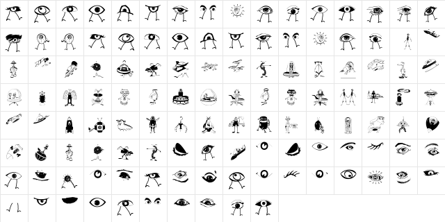 HalloweensUfos Regular  glyph index