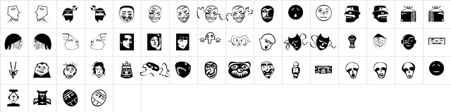 Maskerade Regular  glyph index