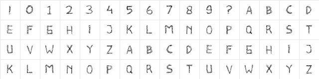 COMPLICATED Regular  glyph index