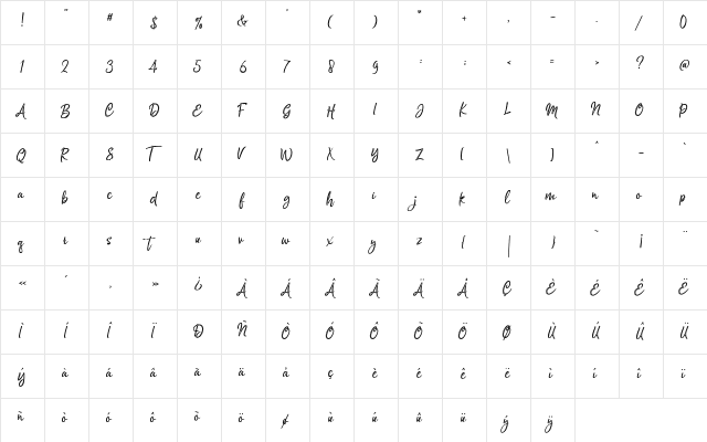 Silentmind Rough Regular  glyph index