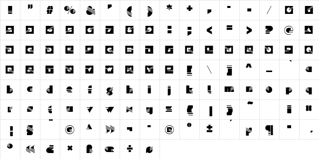 URWSinasIniD Regular  glyph index