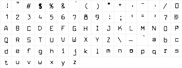 Cuomotype Regular  glyph index