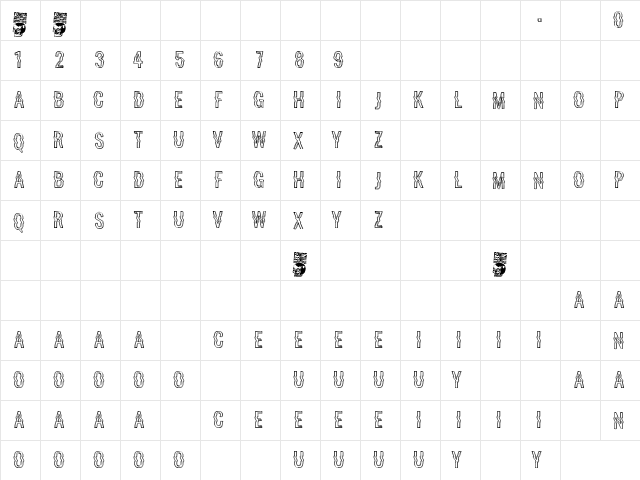 La Distorsionada Regular  glyph index