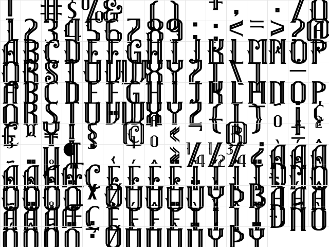 Brainster Regular  glyph index