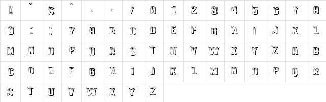 Engine Regular  glyph index