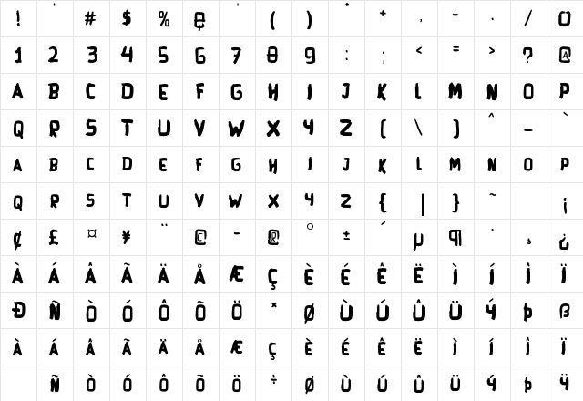 Explore Regular  glyph index