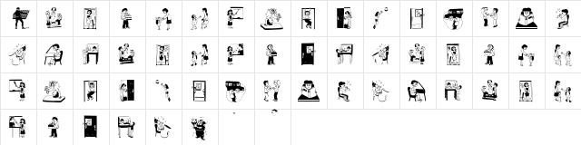 Back2School Regular  glyph index