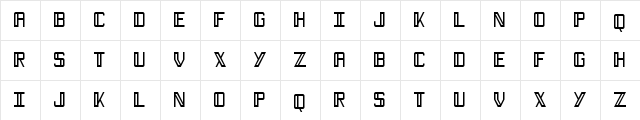 Necktie Regular  glyph index
