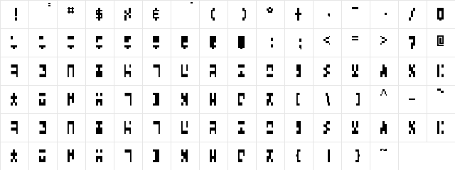 aaAncient Regular  glyph index